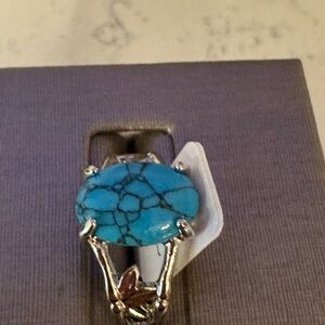 Silver Turquoise Ring size 10